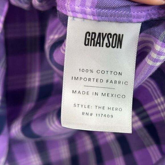 Grayson Women’s Purple Plaid The Hero Button Up Long Sleeve Shirt Size 4 (Large) - Picture 8 of 13